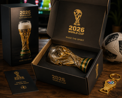 Premium 2026 Trophy Beer Glass with Opener