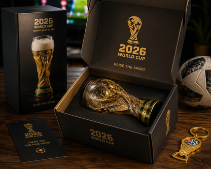 Premium 2026 Trophy Beer Glass with Opener