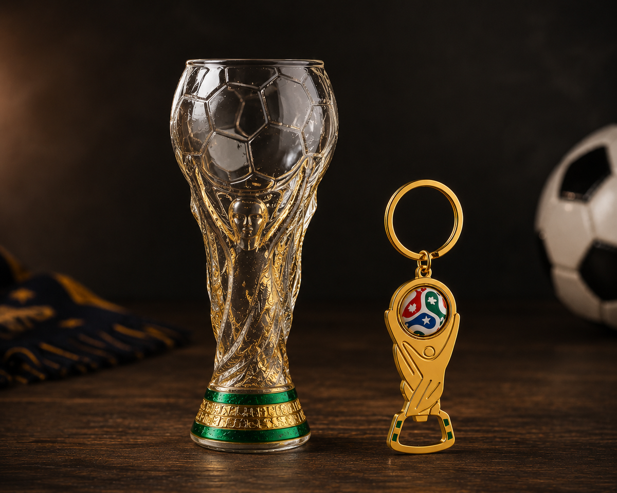 Premium 2026 Trophy Beer Glass with Opener