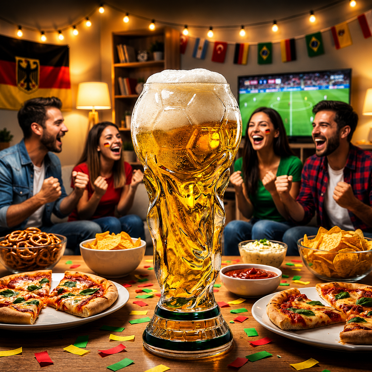 Premium 2026 Trophy Beer Glass with Opener